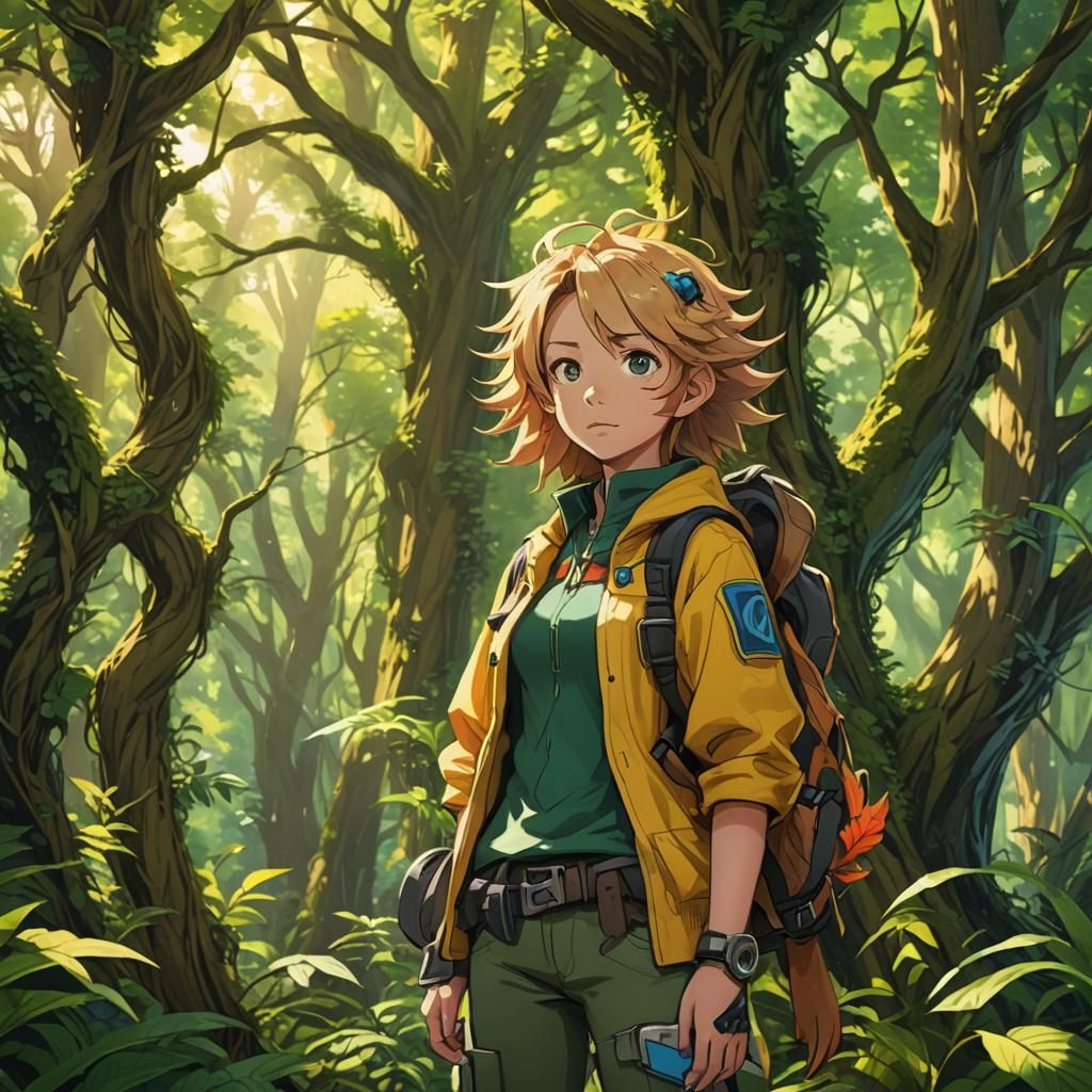 Fantasy Digimon Trainer Iola Matherly in Vibrant Forest