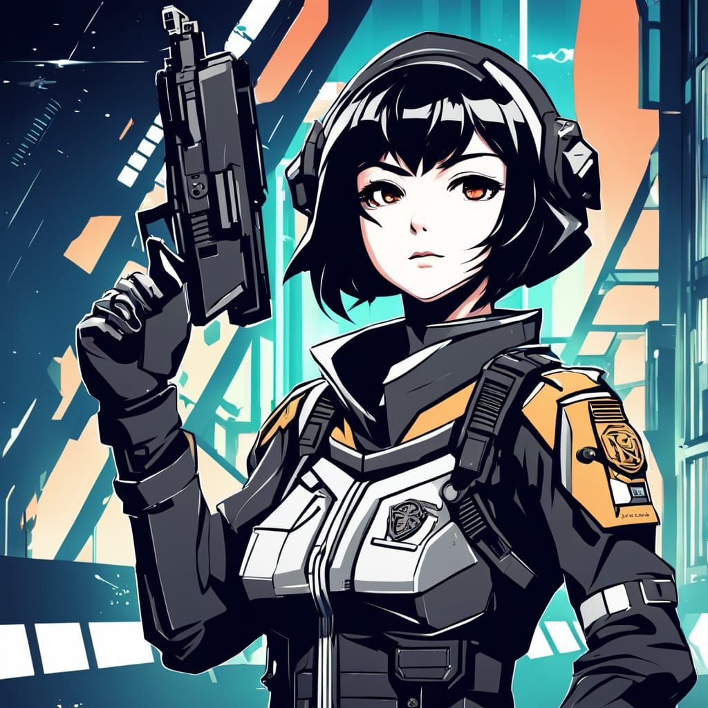 Anime scifi police officer...