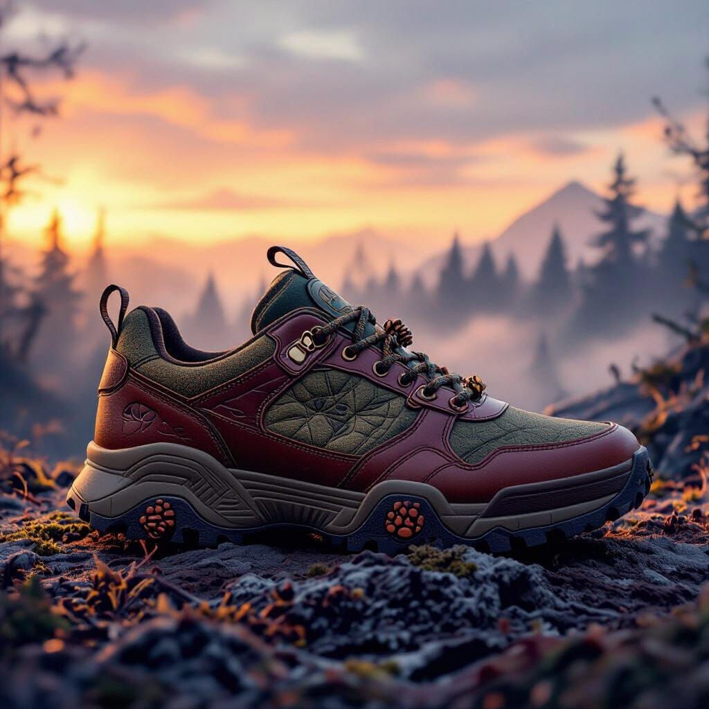 Hyper-Realistic Forest Guardian Sneaker in Digital Art Style