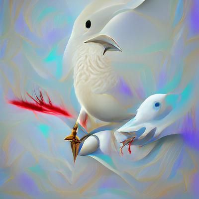 Sinister White Dove Digital Illustration in 8K