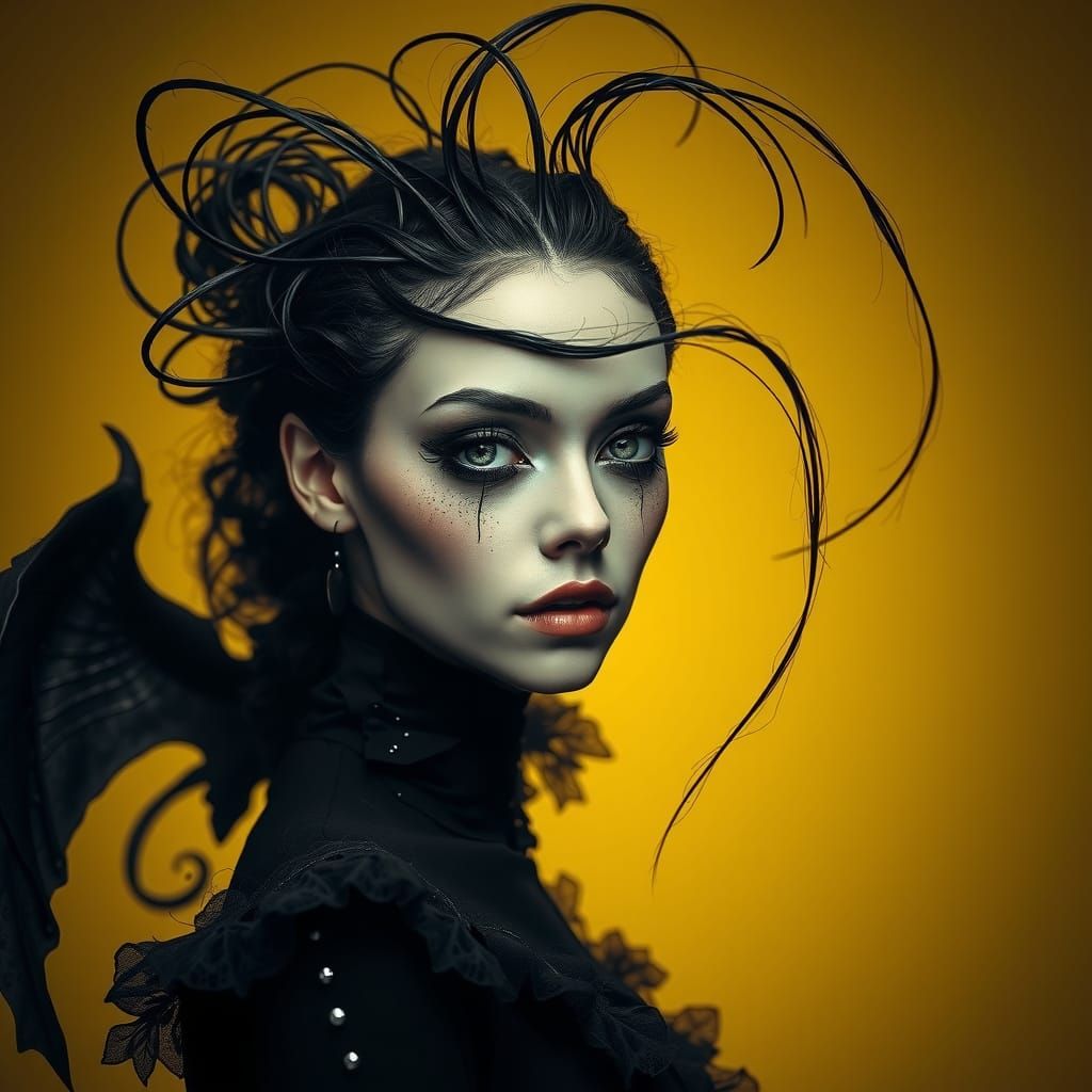 Ethereal Dark Fantasy Portrait in Gothic Style