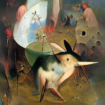 Grotesque Medieval Landscape with Bizarre Creatures