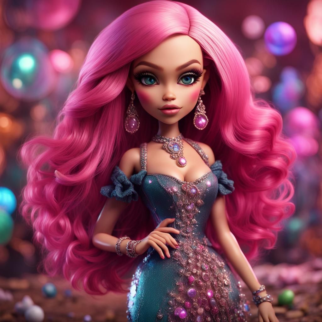 Hyperrealistic Bratz Doll Gem Lady in Detailed Matte Paintin...