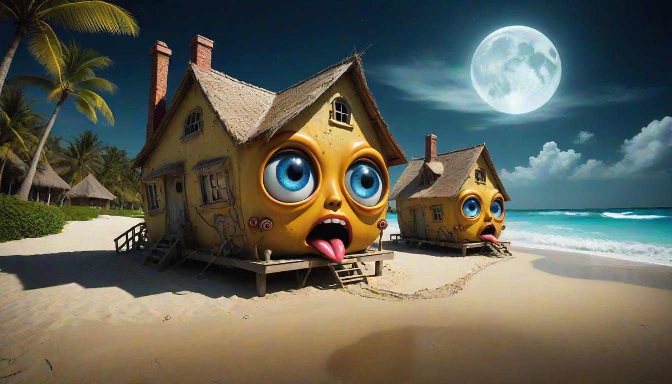 Tommy Danger and Ms Zing  are anthropomorphic houses with eyes and mouth liquified beautiful cute amazing incredible fan...