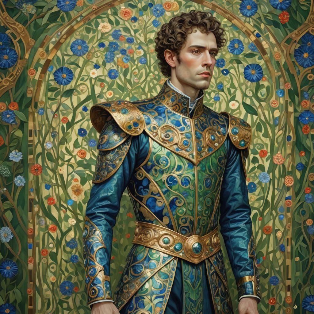 Ethereal Portrait in Art Nouveau Style