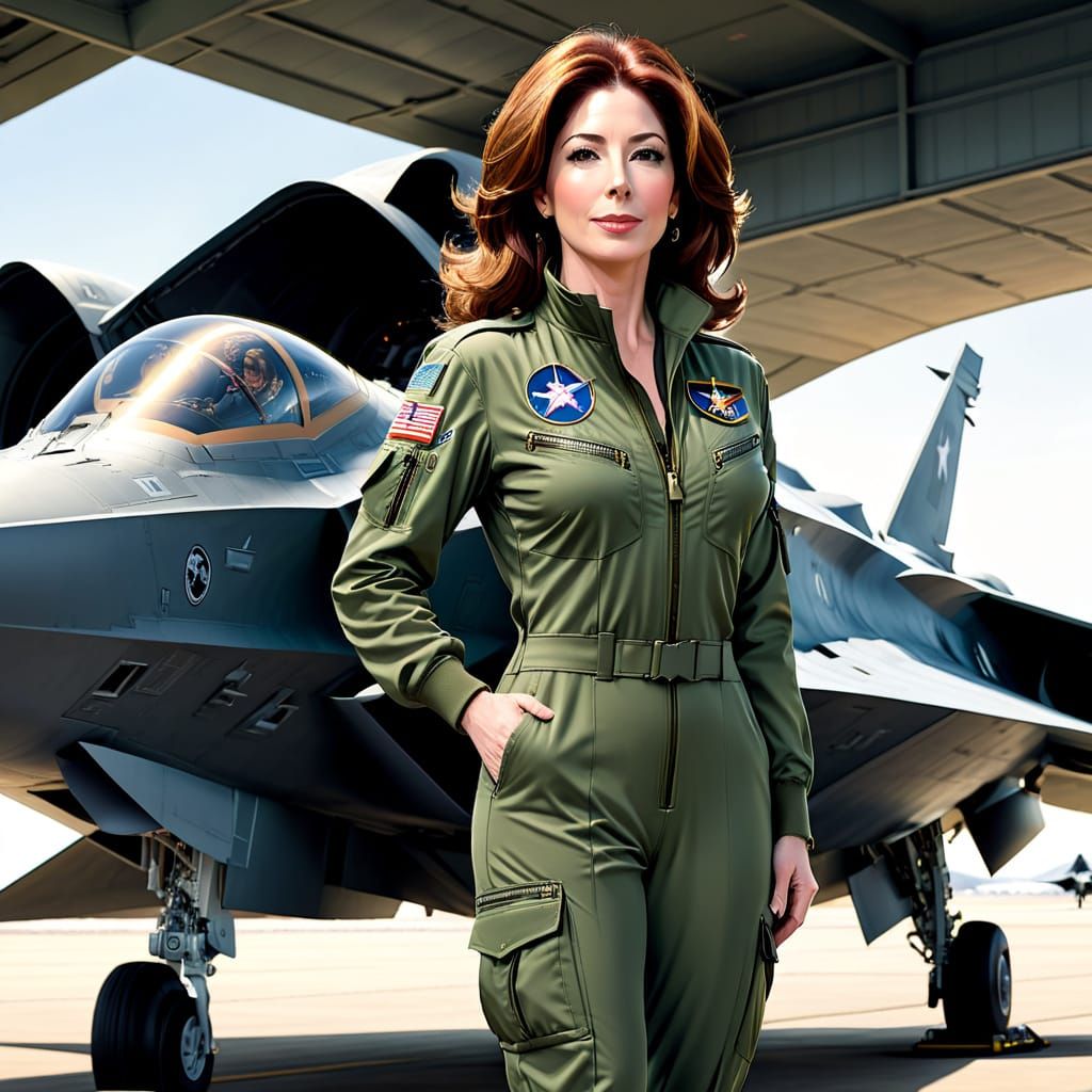 Graphic Novel USAF Pilot Near F-22 Jet