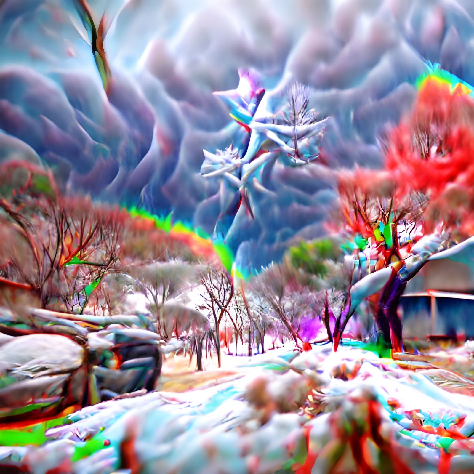 Psychedelic Winter Storm Warning in 3D