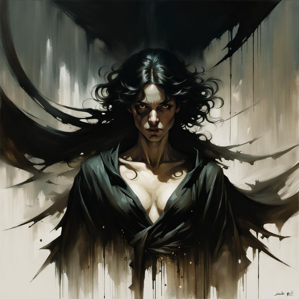 Intense Grimdark Scene with Baroque Influences