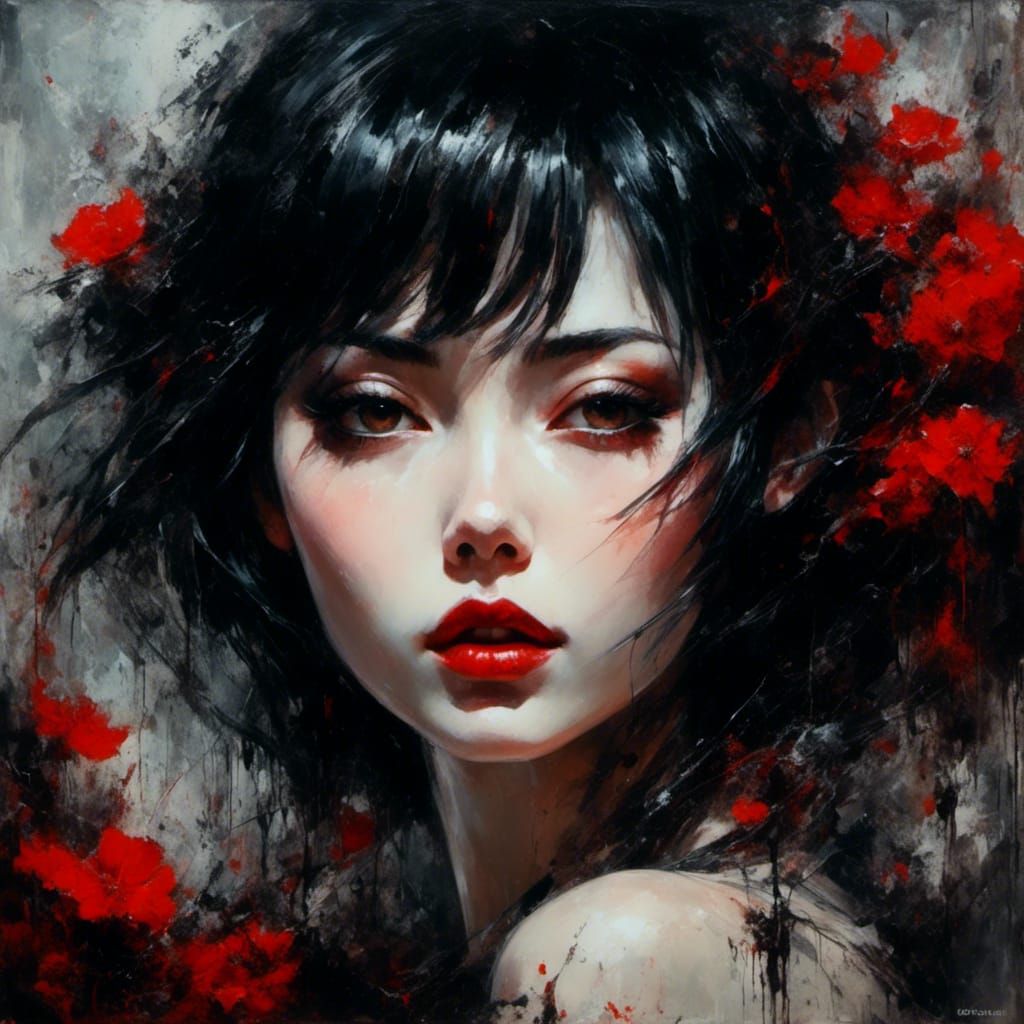 Gothic Anime Portrait of a Beautiful Woman