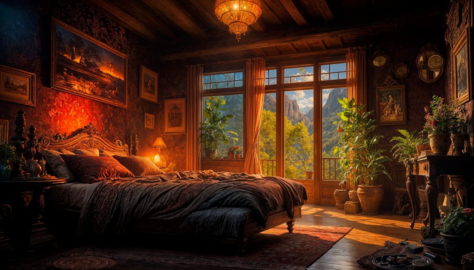 Cozy Home Atmosphere Art with Alluring Beauty