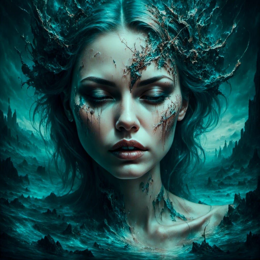 Double Exposure Art with Glowing Runes