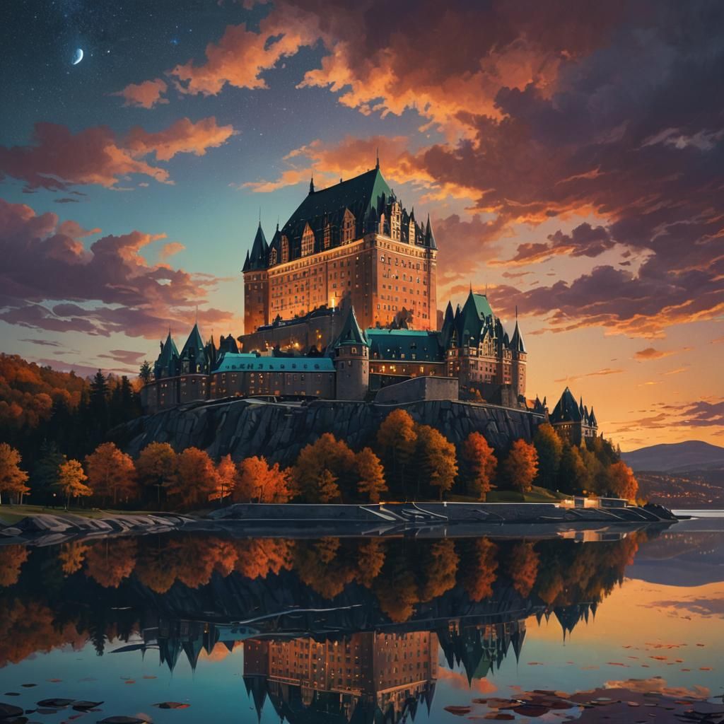 Château Frontenac at Night: Digital Matte Painting