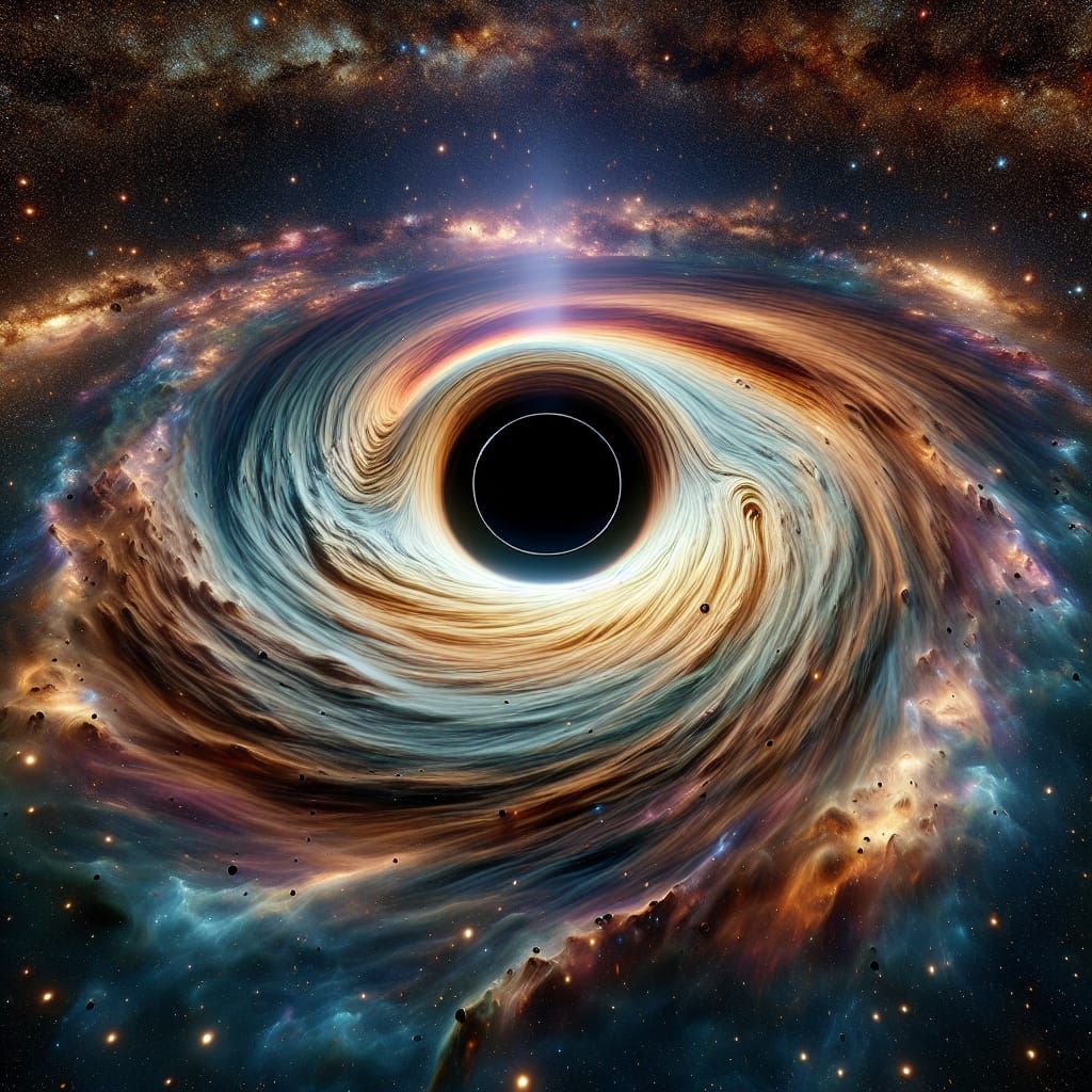 an interstellar vortex around a black hole