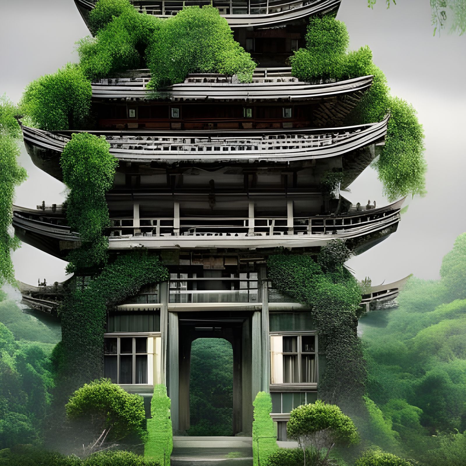 Abandoned Pagoda: Epic Digital Matte Painting