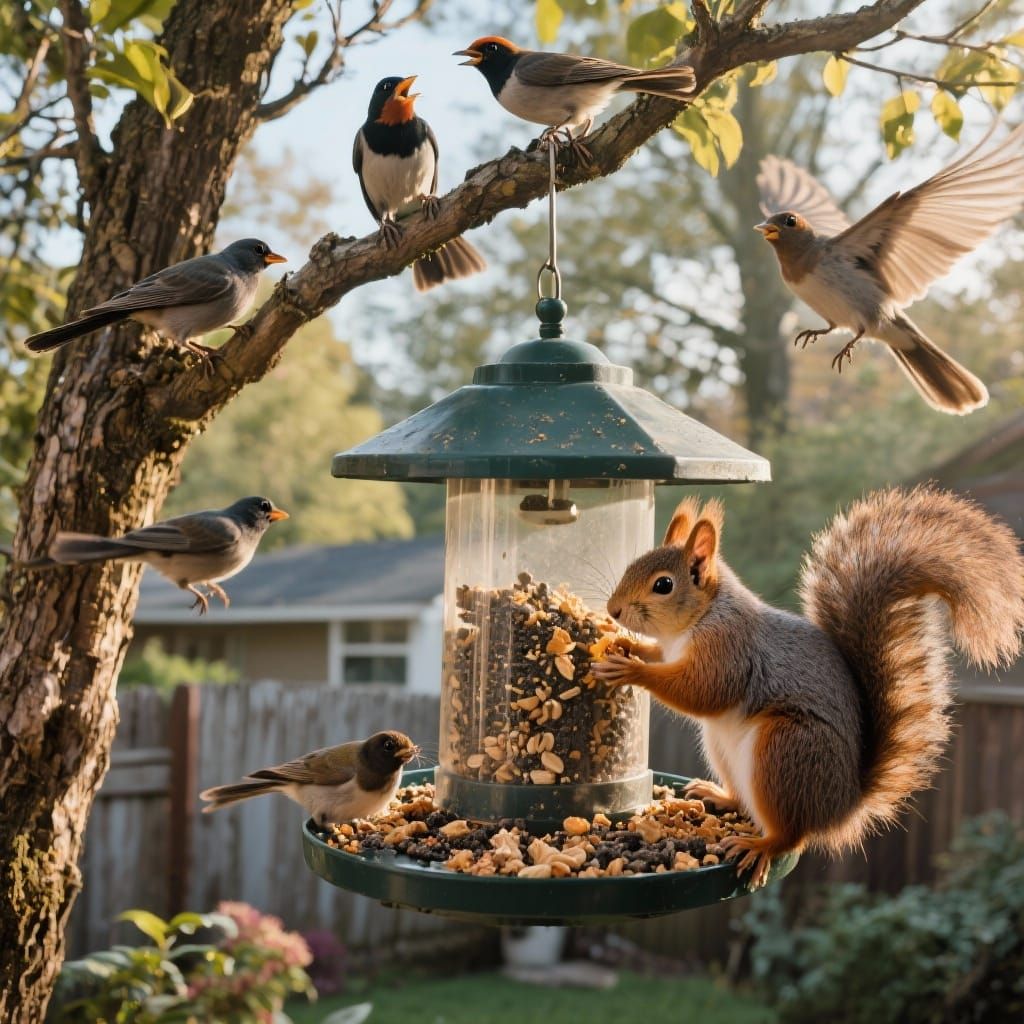 Everyday Enemies - Squirrels at the bird feeder