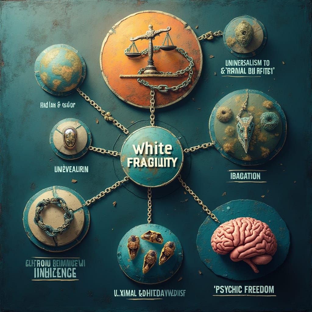 White Fragility Concept Map in Detailed Matte Painting Style
