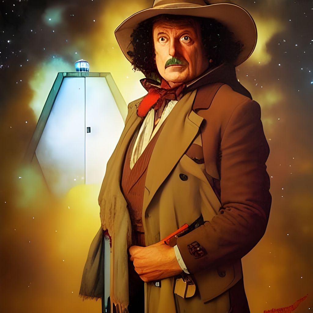 The Fourth Doctor and TARDIS, Digital Art