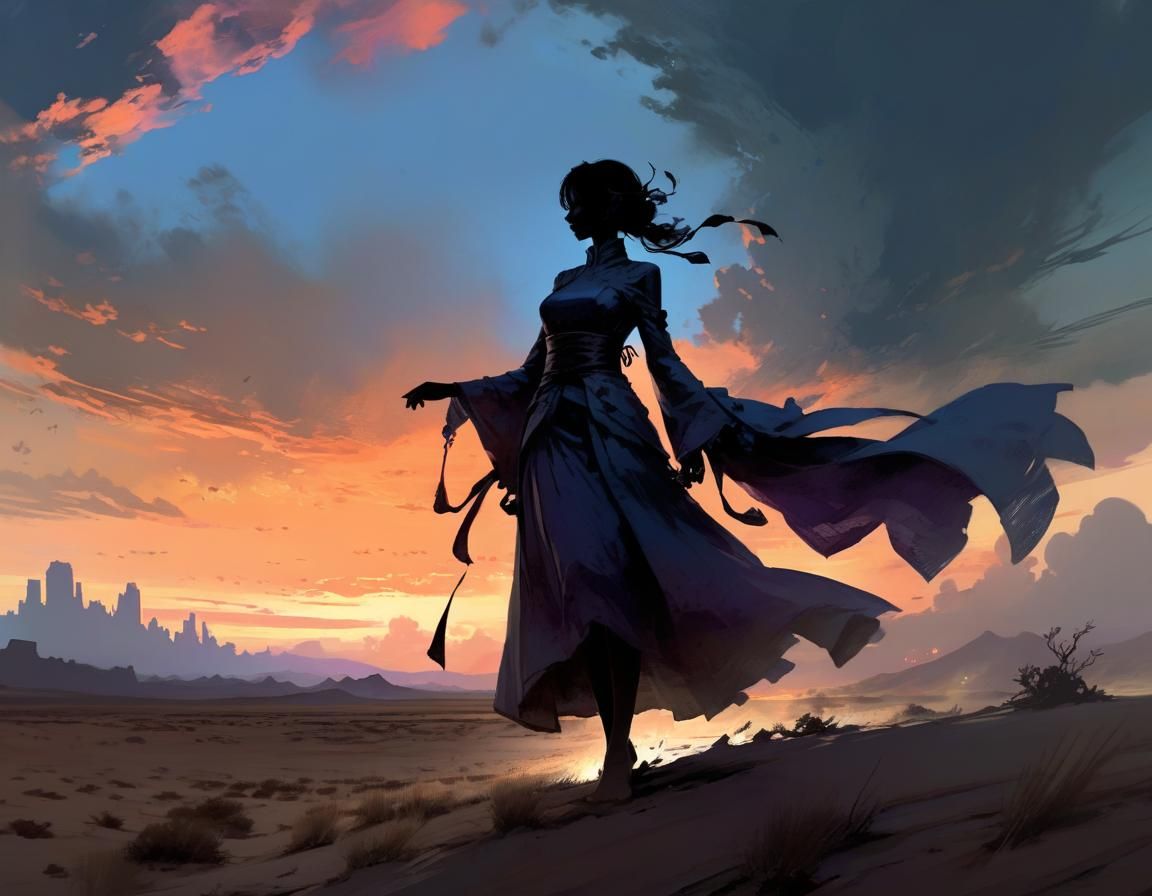 Desert Tea Queen: Fantasycore Silhouette Art