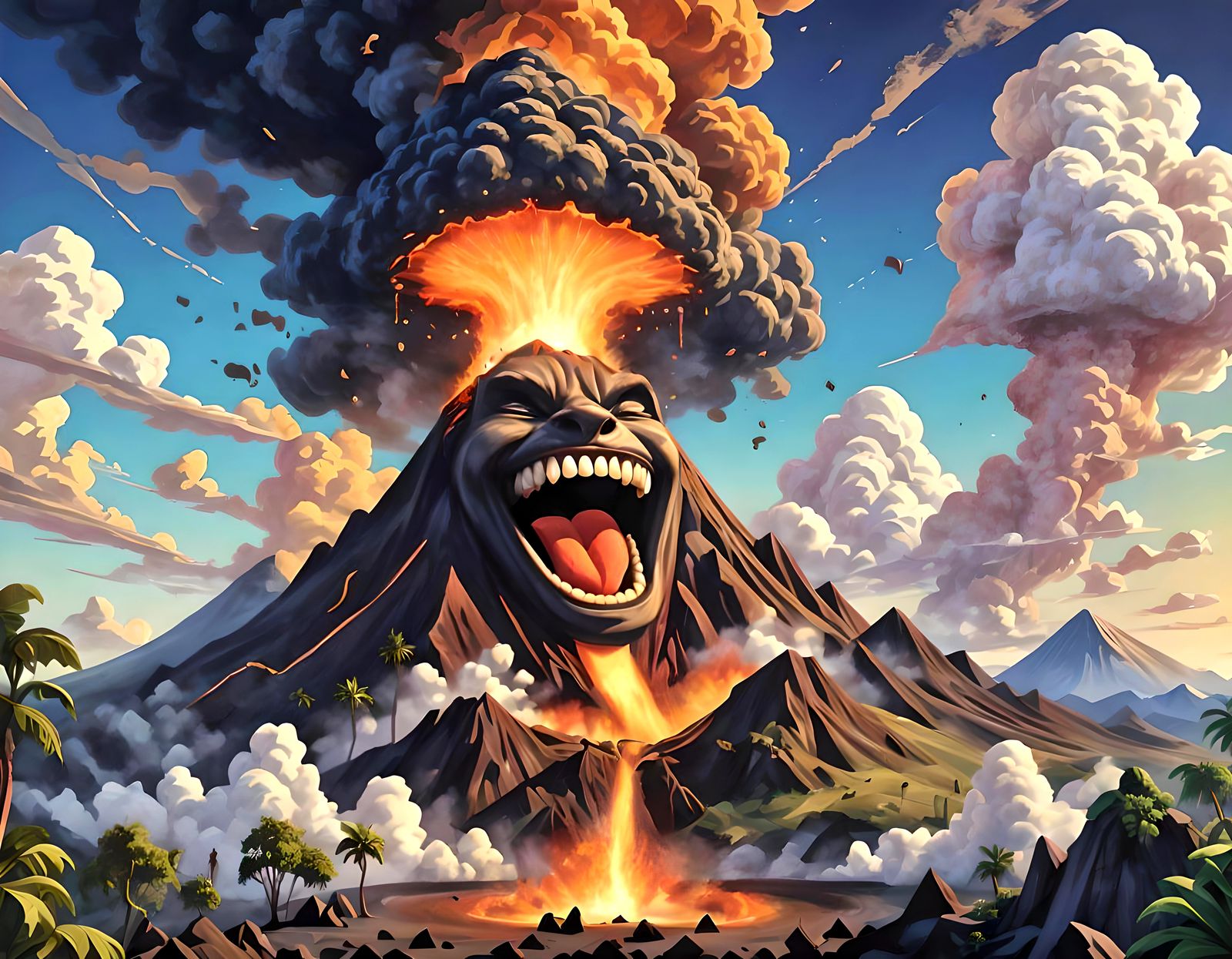Friendly Funk Pop Volcano Erupting Happily