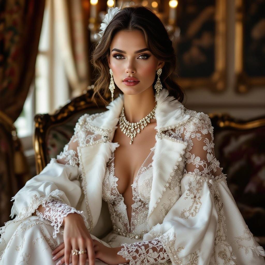 Luxurious dress with lace