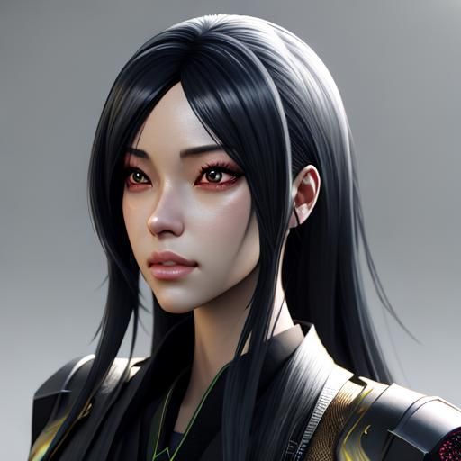 Playful Anime Woman in Detailed 3D Art