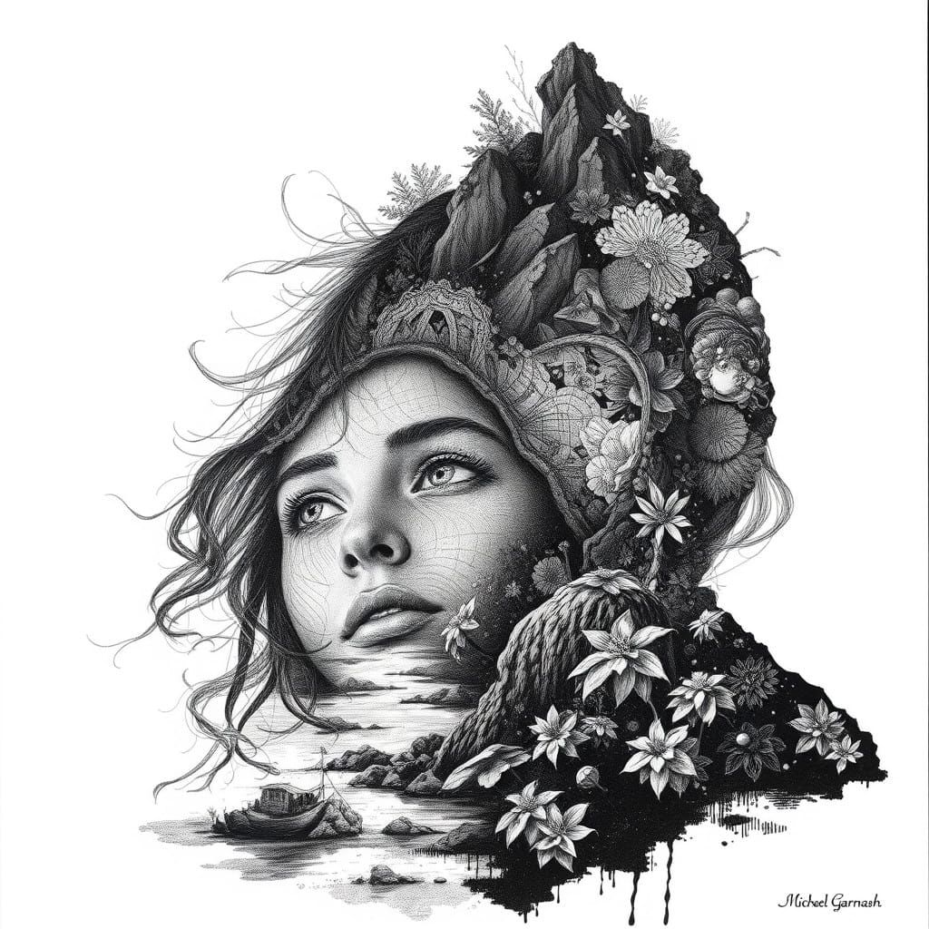 Ethereal Selkie Transforms in a Sheltered Cove