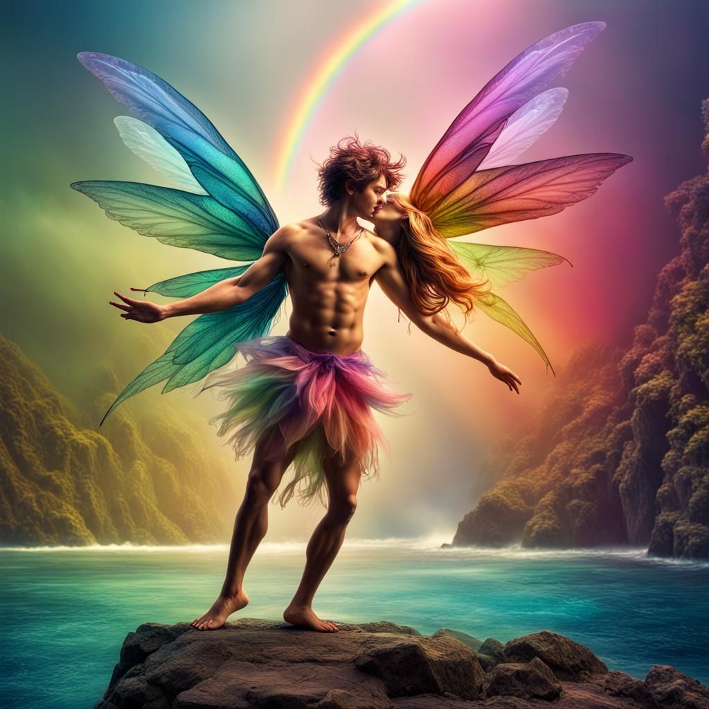 Rainbow Sea Fairy Dance in Hyperrealistic Detail