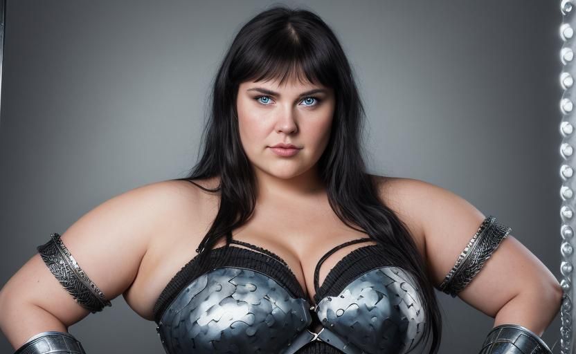 Curvy Amazon Warrior in Steel Bikini Armor