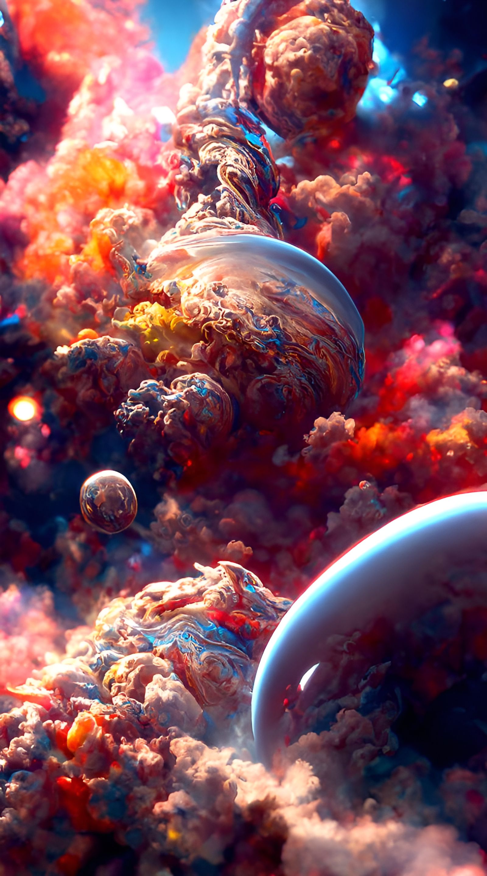 Colorful Space Clouds and Stars: Hyperrealistic Digital Art