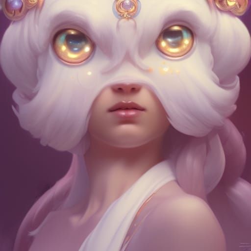 Hyperdetailed Cinnamoroll Girl Portrait in Art Nouveau Style