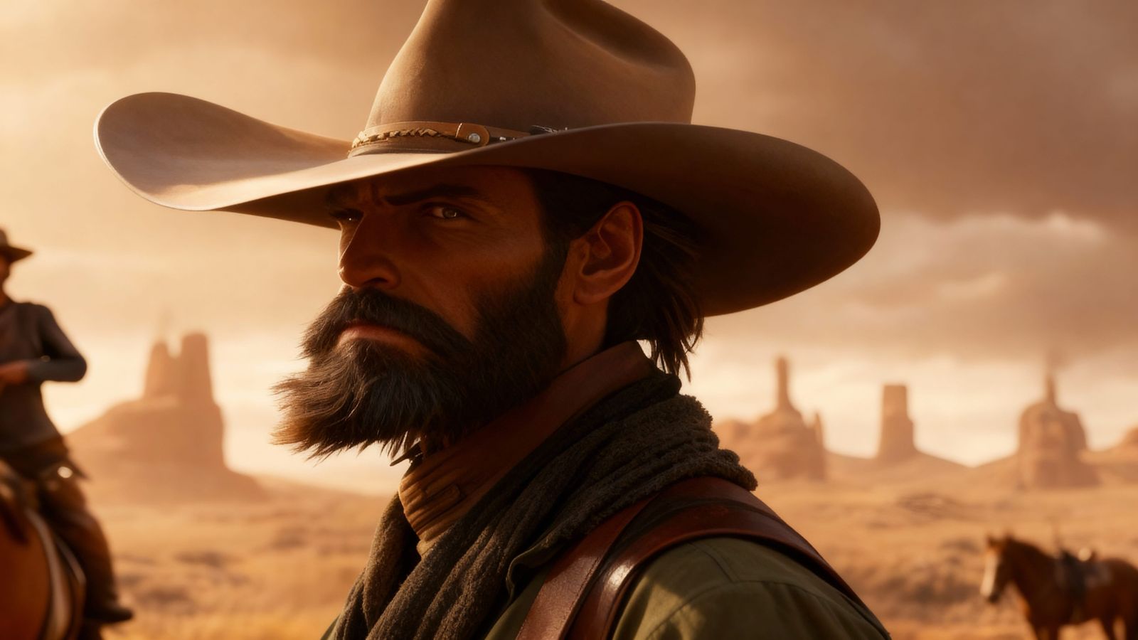 Western Cowboy Portrait in Dynamic Lighting