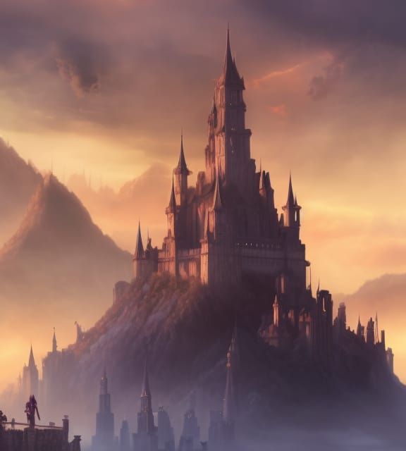 Epic Medieval Fantasy Castle Fortress: Digital Matte Paintin...