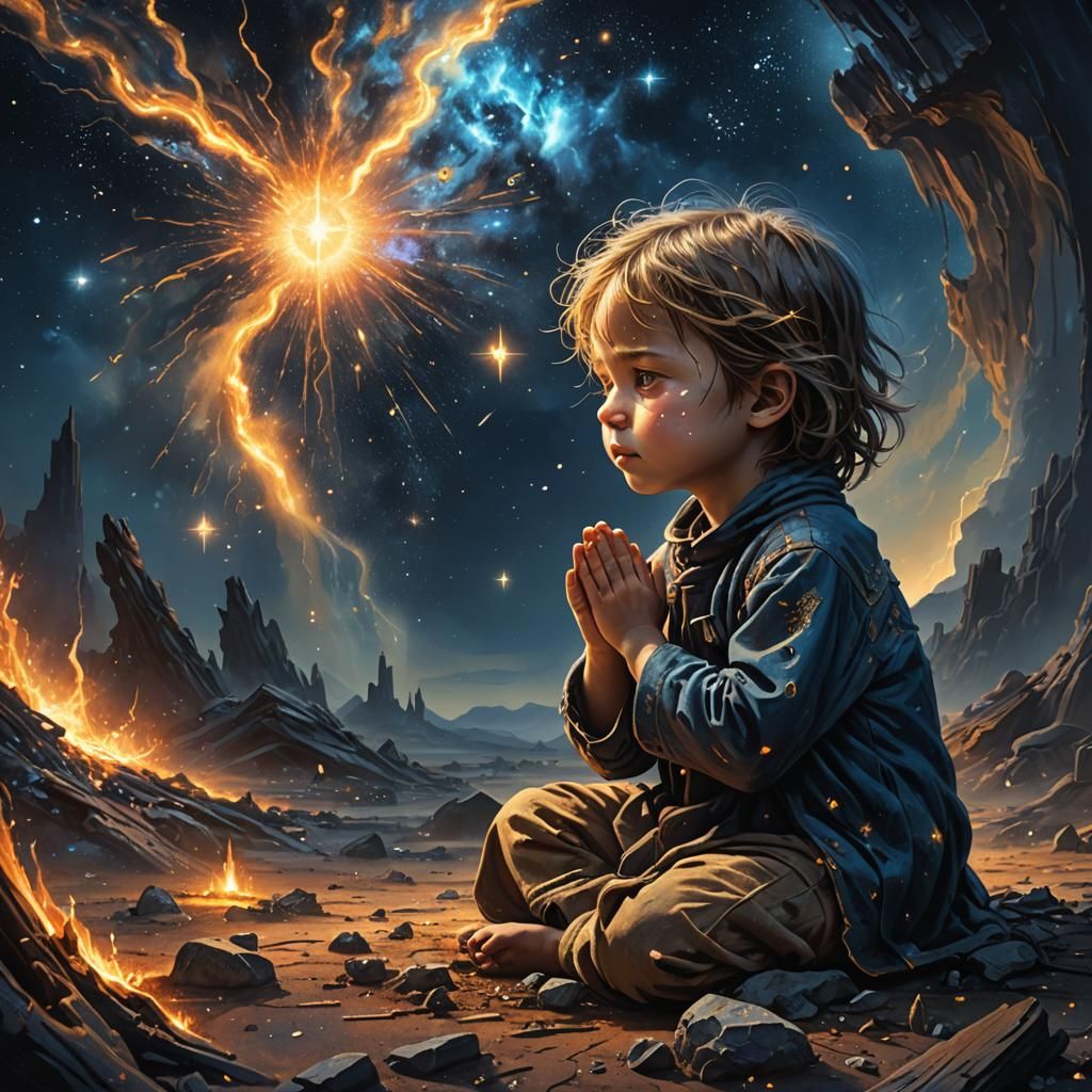 Weeping Immortal Child in Dying Universe