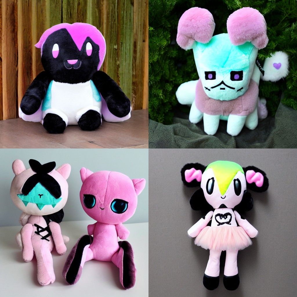 Pastel Goth Plush Toy Aesthetic