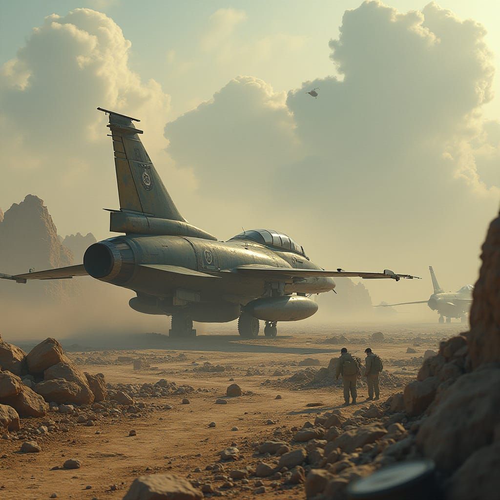 Dystopian Warscape of Destroyed Jets in Pakistan