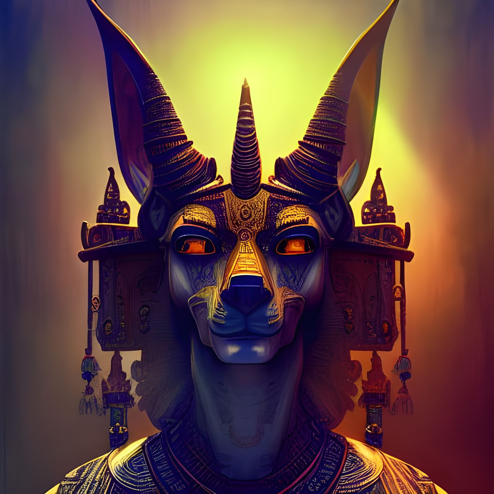 Hyperdetailed Anubis Fantasy Art Painting