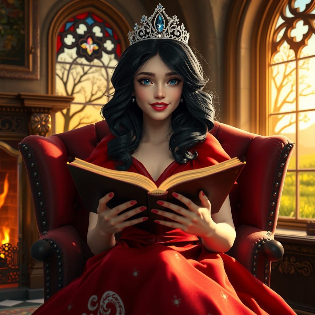 Snow White in Elegant Springtime Setting