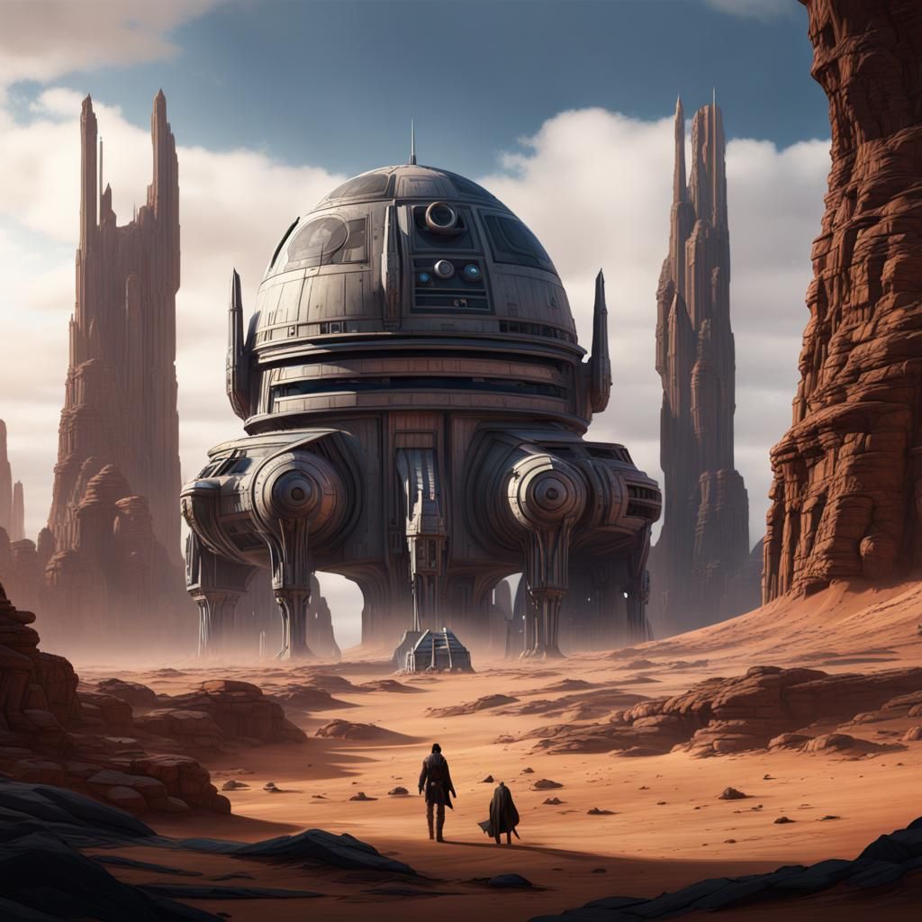 Detailed Star Wars Matte Painting in Deep Color