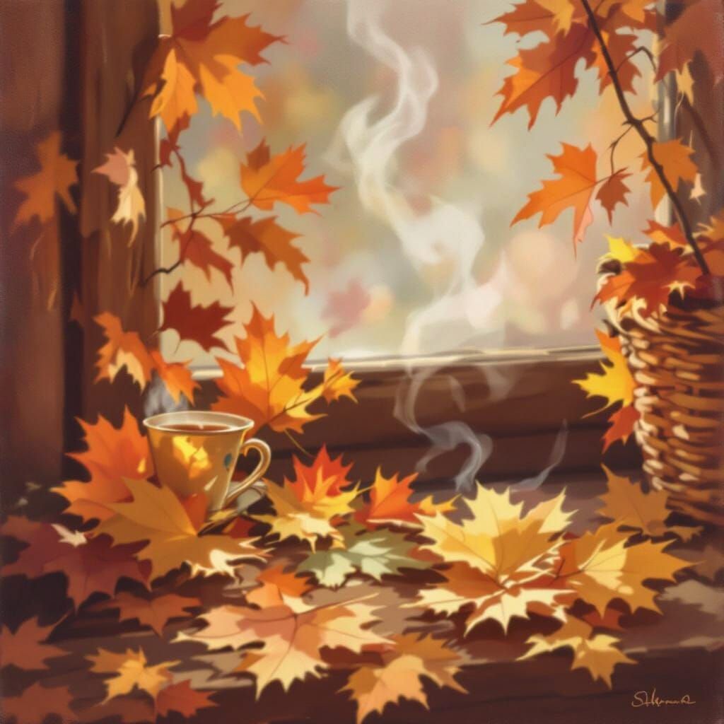 Cozy Autumn Arrives With Warm Light And Tea