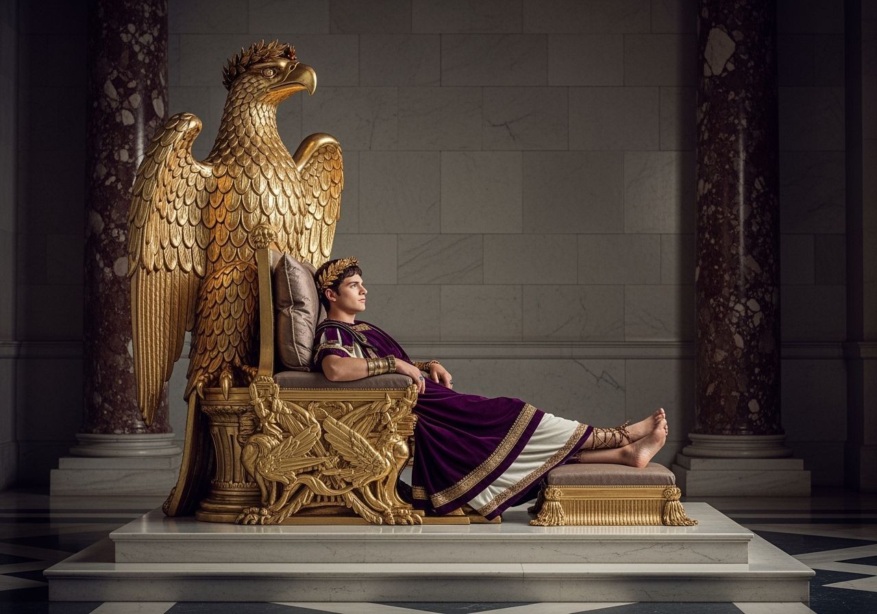 Emperor Nero on Eagle Throne in Palace Throne Room