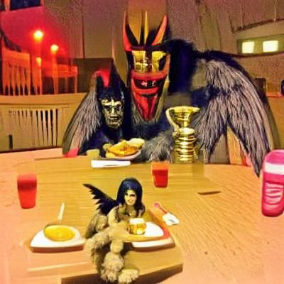 Pazuzu and King Paimon at Dinner
