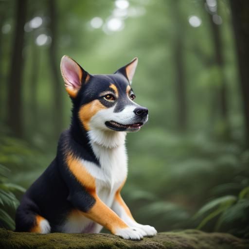 Thai Bangkaew Dog in Lush Forest: Wildlife Photography