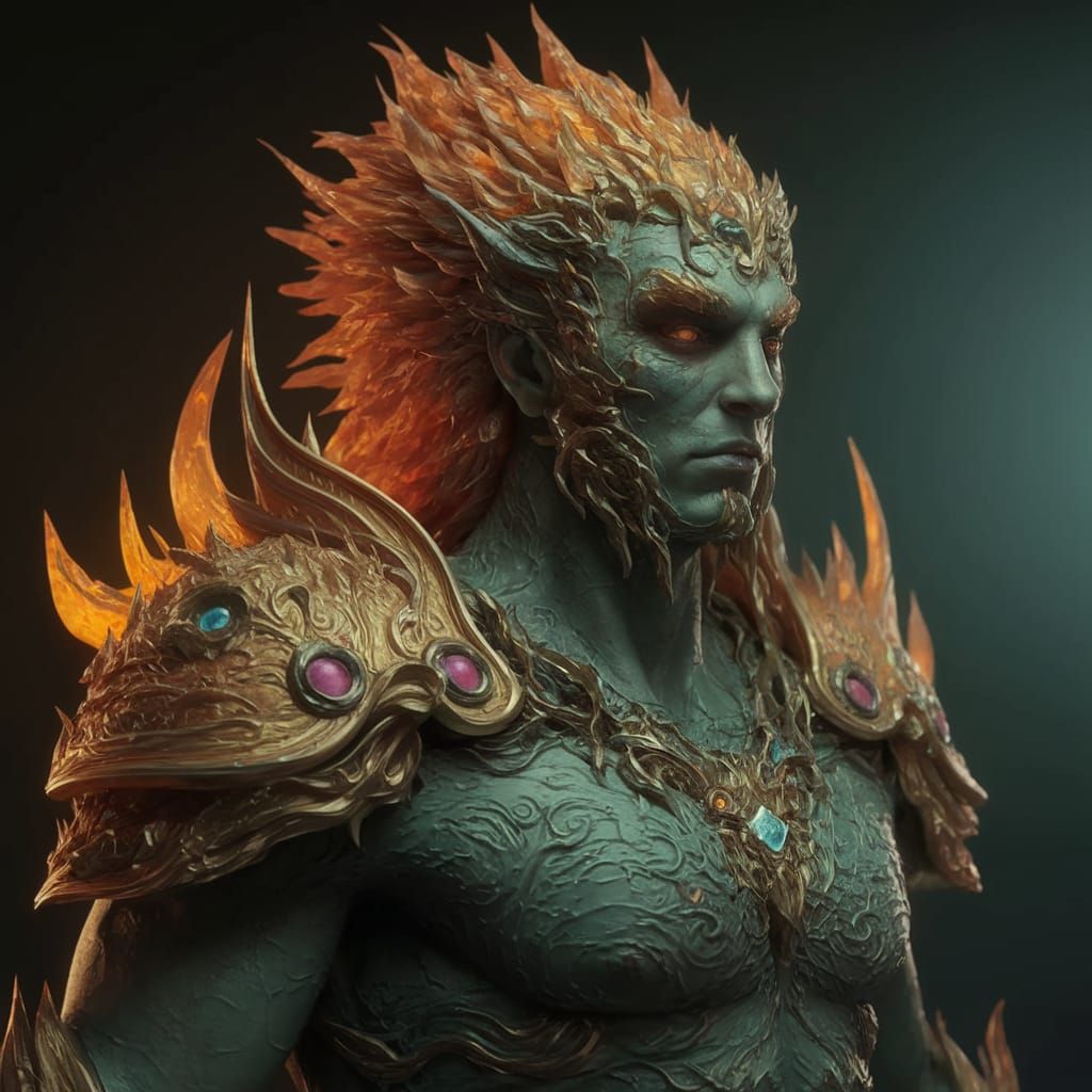 Ethereal Wild Spirit Concept Art in Vibrant Triadic Colors