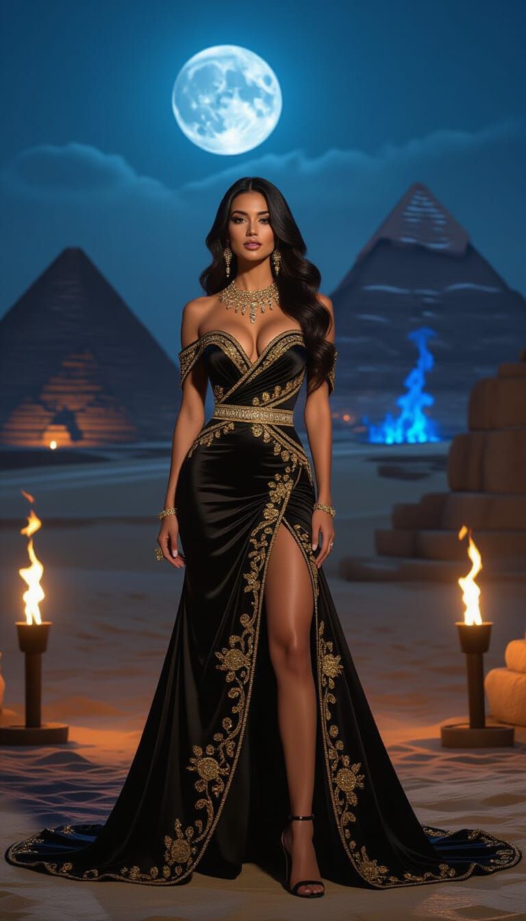 Egyptian Goddess in Dark Fantasy Style