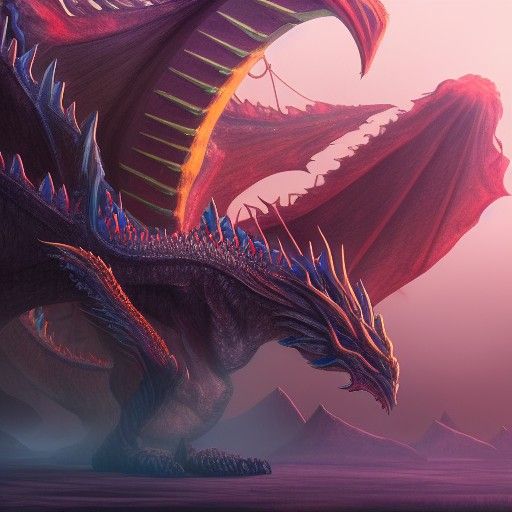 Majestic Time Dragon in Detailed Fantasy Art