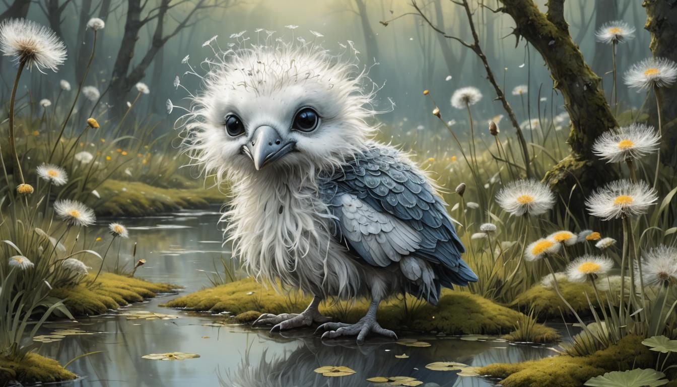 Adorable Silver Creature in Dandelions, Jean-Baptiste Monge ...