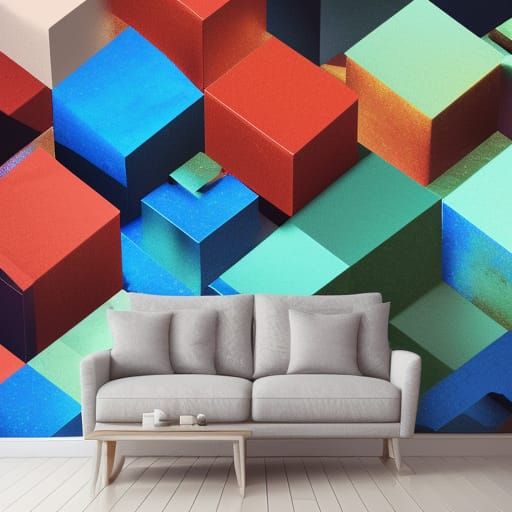 Abstract 3D Panorama with Geometric Shapes