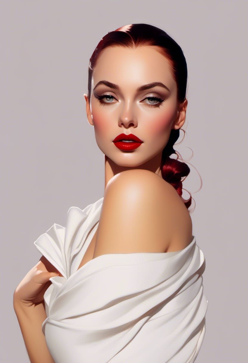 Noir Femme Fatale Portrait in 1940s Style