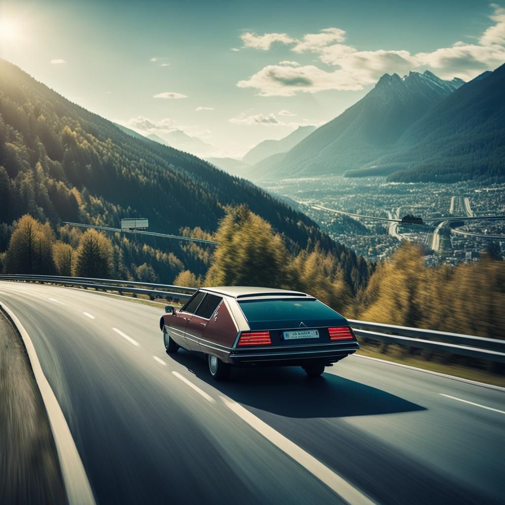 Citroën CX Concept Car on Grenoble Motorway