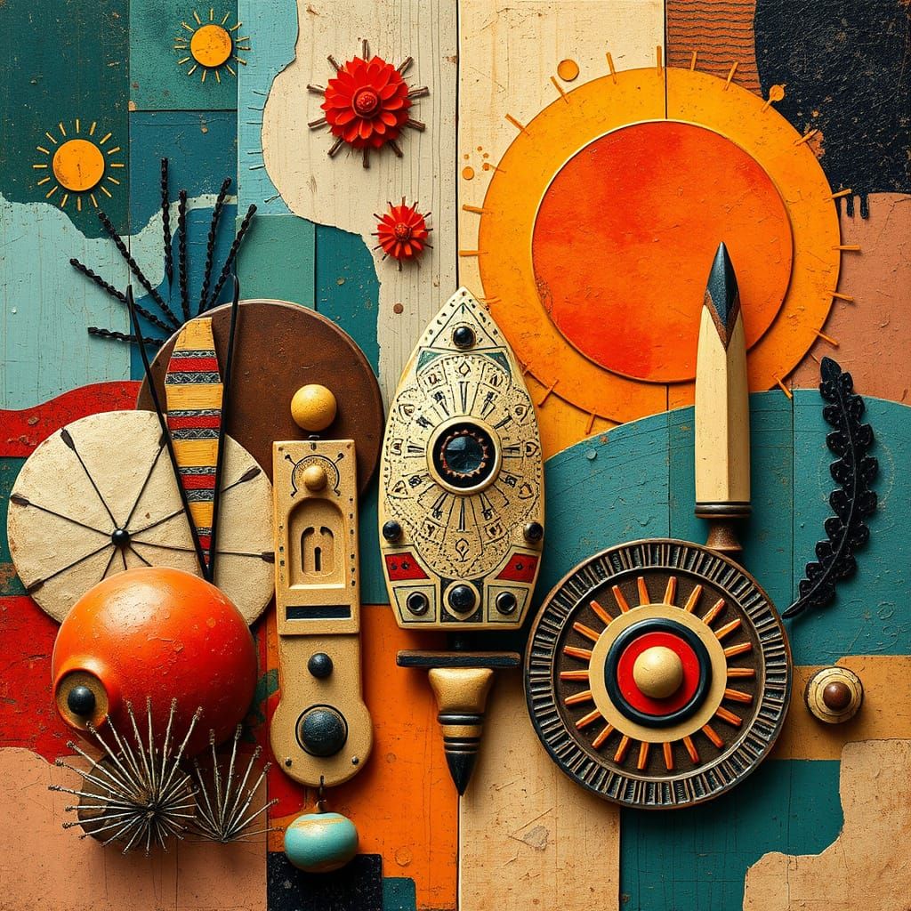 Ancient Southwest Artifacts in Vibrant Abstraction